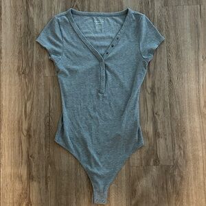 American Eagle Outfitters Heather Gray Bodysuit
